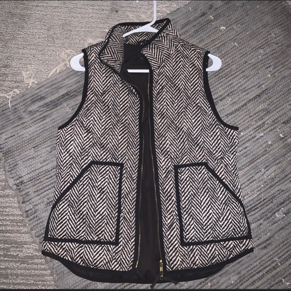 EUC Quilted J.Crew Herringbone Vest small - Picture 1 of 3